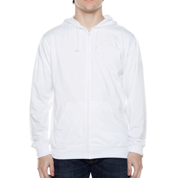 Unisex Jersey Long-Sleeve Full-Zip Hooded T-Shirt Thumbnail