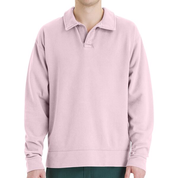 Unisex Garment Dye Polo Collar Sweatshirt Thumbnail