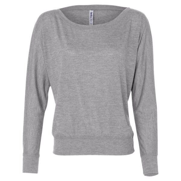 Women's Flowy Long Sleeve Off Shoulder Tee Thumbnail