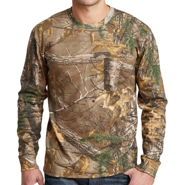 ™ Realtree ® Long Sleeve Explorer 100% Cotton T Shirt with Pocket Thumbnail